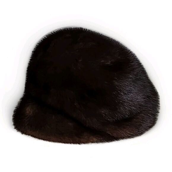 John T Shayne Chicago Mr R Vintage 50s 100% Real Mink Fur Hat w/ Box Brown XS